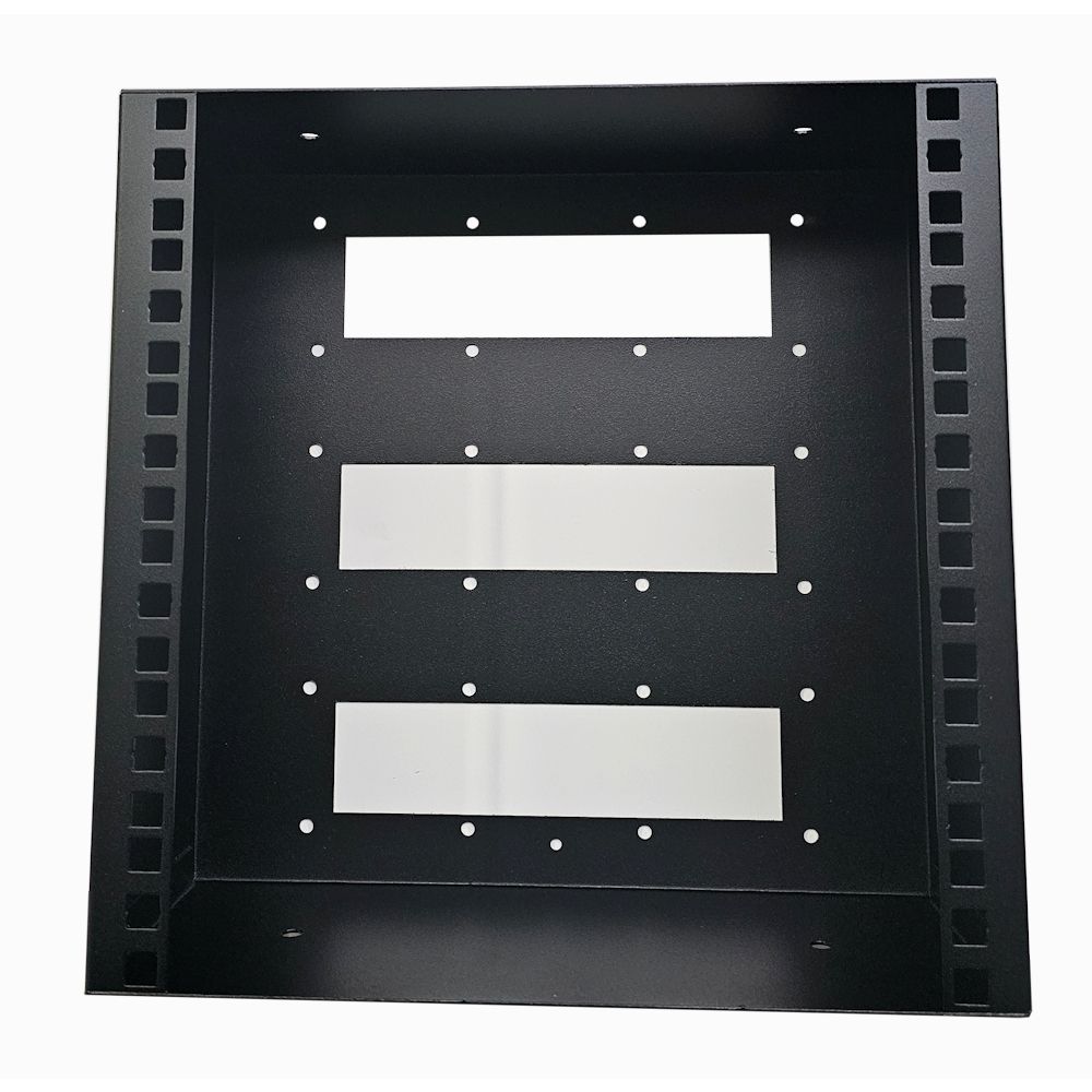 6u 10 inch Shallow Wall Mount Rack Box - 100mm Deep - Black