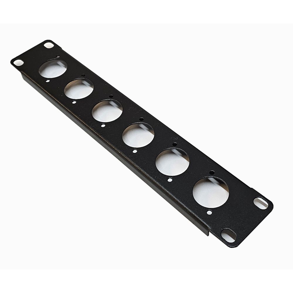 1U 10 inch Rack Panel Punched for 6x XLR Neutrik D-Series Connectors