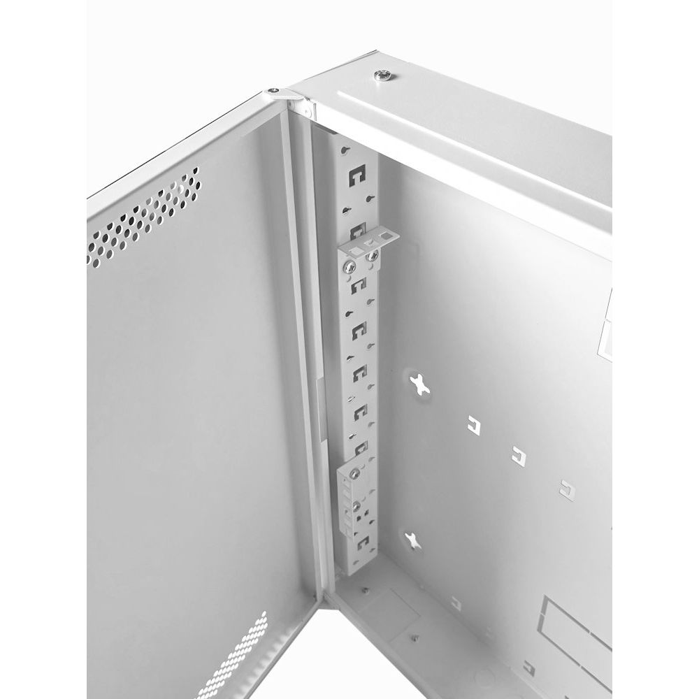 1U 19" Low Profile Vertical Mount - Wall Mount Network / Server Cabinet 600mm Deep - Grey