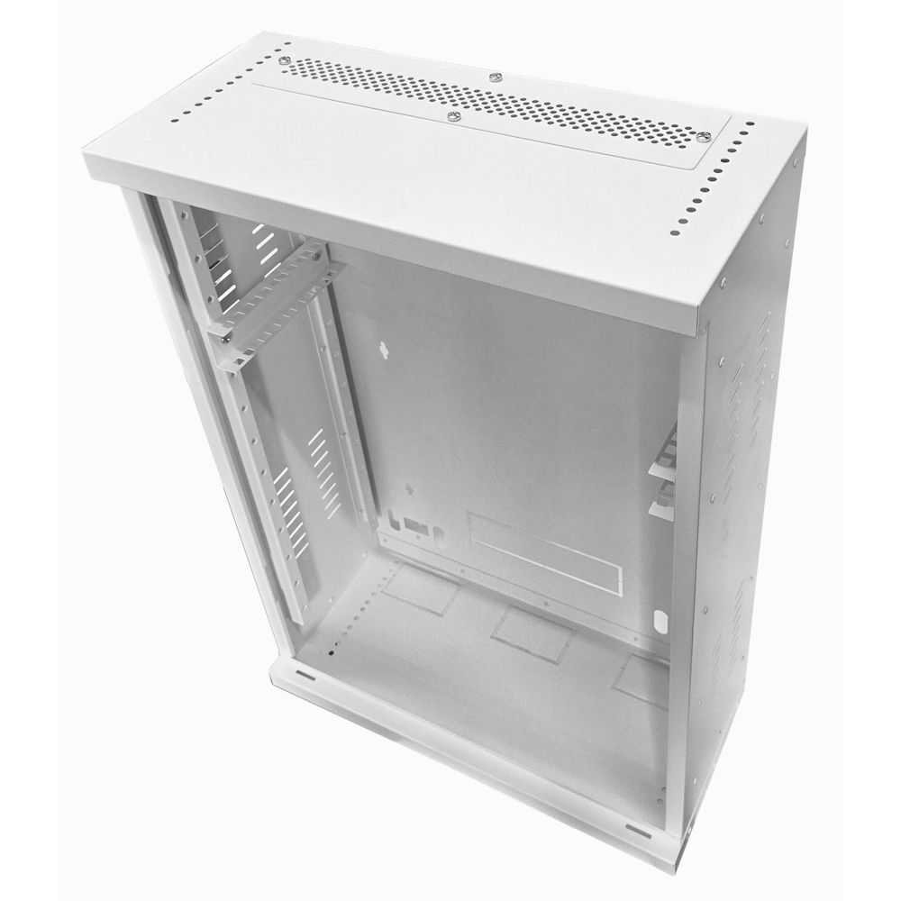 4U 19" Adjustable Low Profile Vertical Mount - Wall Mount Network / Server  Cabinet 800mm Deep-White