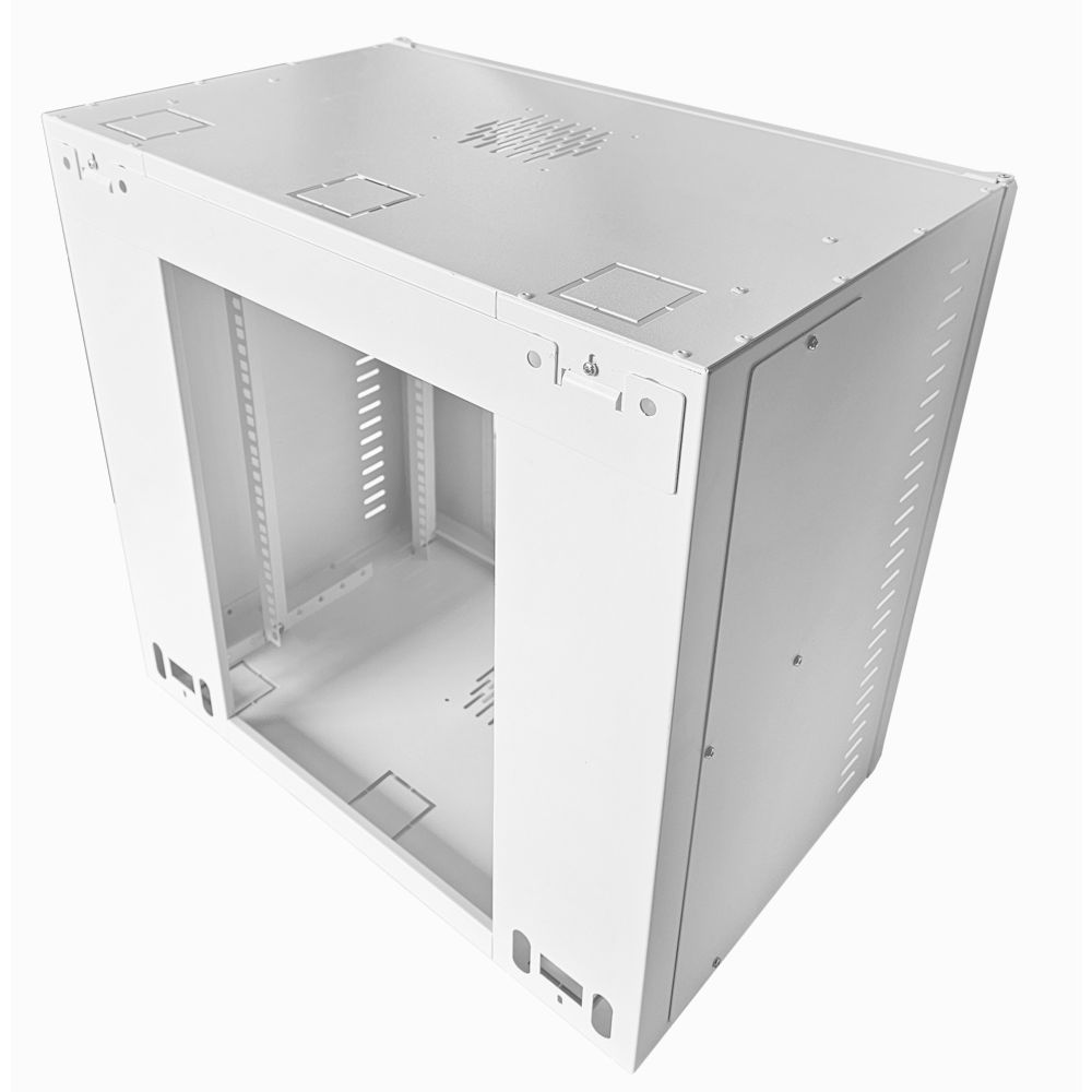 12U 19 inch Data Rack - Network - Server Cabinet Fixed Front and Adjustable Rear 19 inch Rails 390mm Deep - White