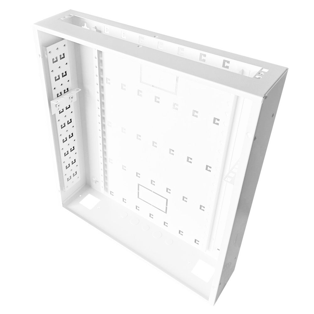 Universal Adjustable Enclosure - 3x 22 Way Module Dins / 2u Wall Box - 600 Style - White