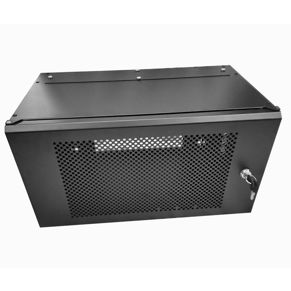 6U 19 inch Perforated Data Cabinet Rack / Patching Network Cabinet 300mm Deep Black