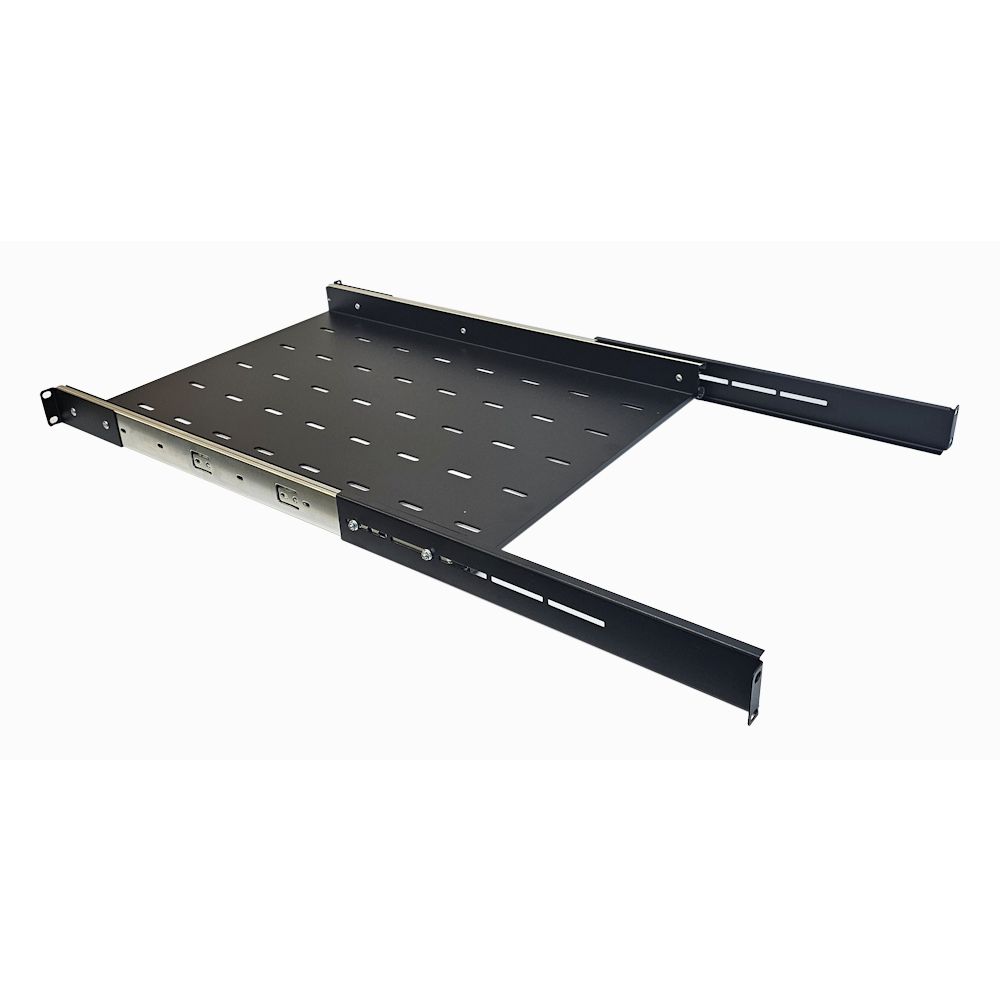 1U 19 inch 400/600 Sliding shelf extenders-300mm - Black