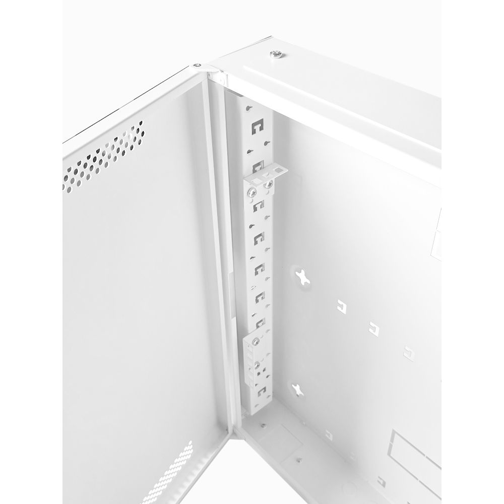 1U 19" Low Profile Vertical Mount - Wall Mount Network / Server Cabinet 600mm Deep - White