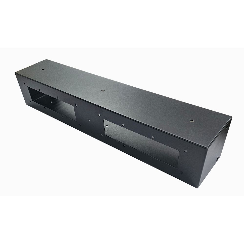 2u 19 inch Shallow Wall Mount Rack Box - 100mm Deep - Black