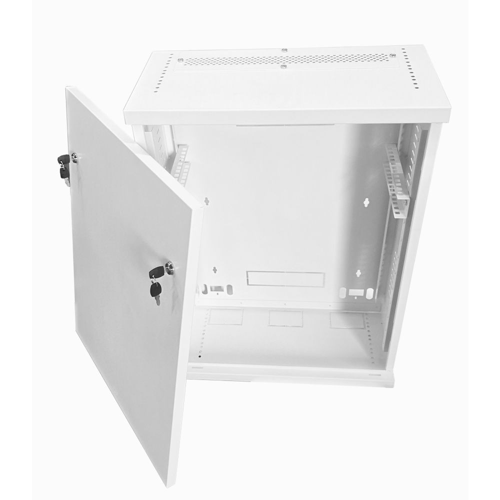 4U 19" Adjustable Low Profile Vertical Mount - Wall Mount Network / Server  Cabinet 800mm Deep-White