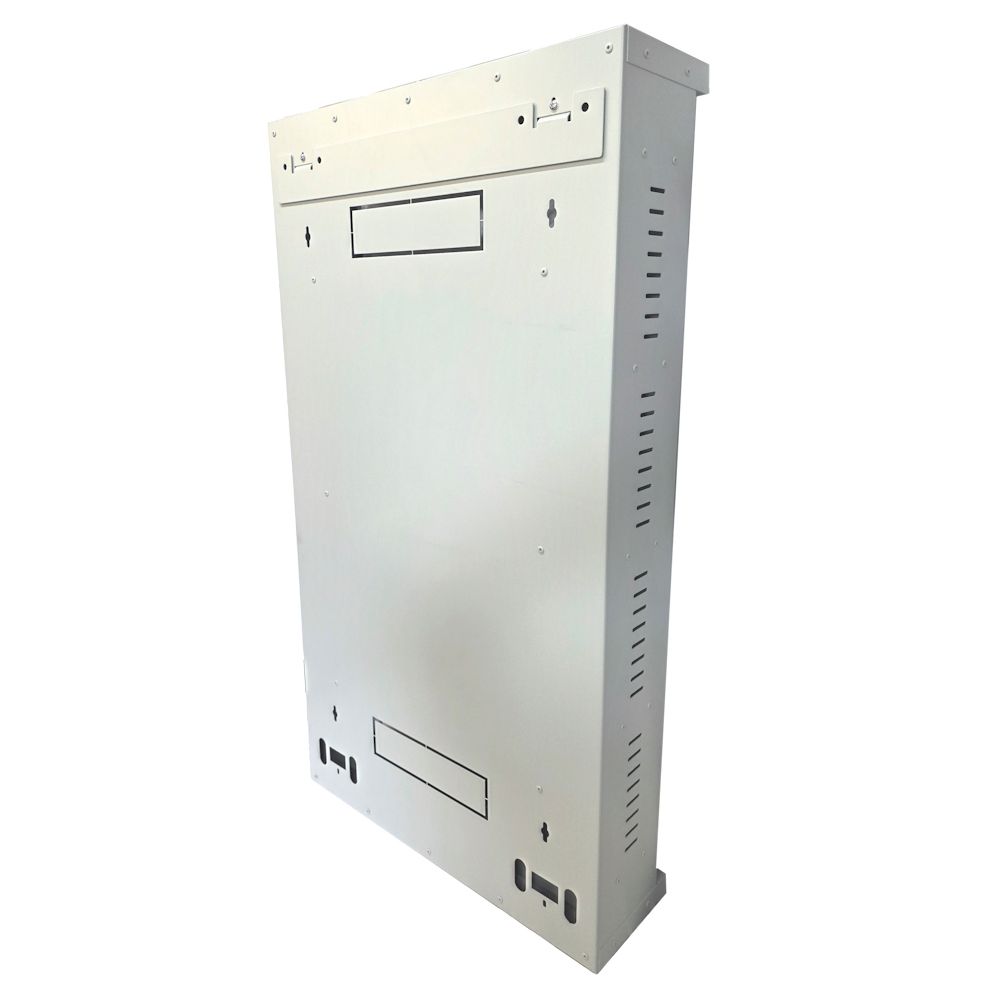 2u 19 inch or DIN Adjustable Vertical Mount / 3x 22 Way Module Dins Universal Wall Mount Enclosure-Wall Box-Cabinet - 1000 Style - Grey