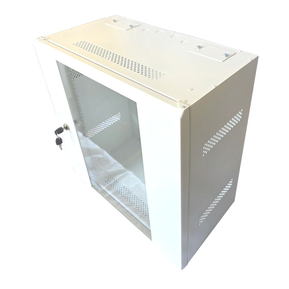 12U 19 inch Data Cabinet Rack / Patching Network Cabinet 300mm Deep White
