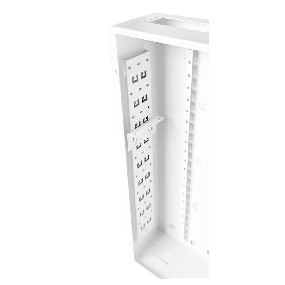 Universal Adjustable Enclosure - 3x 22 Way Module Dins / 2u Wall Box - 600 Style - White