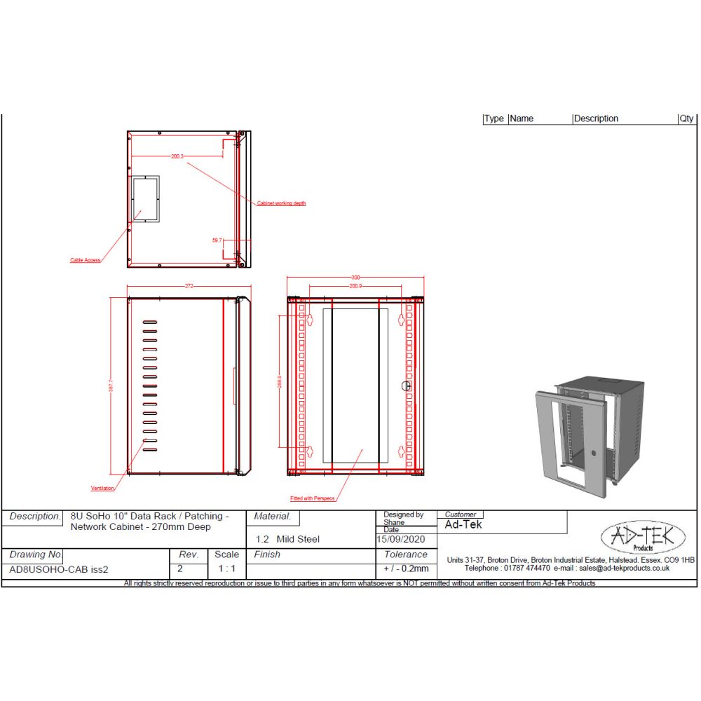 8U 10 inch SoHo Mini Data Rack Network Cabinet-White