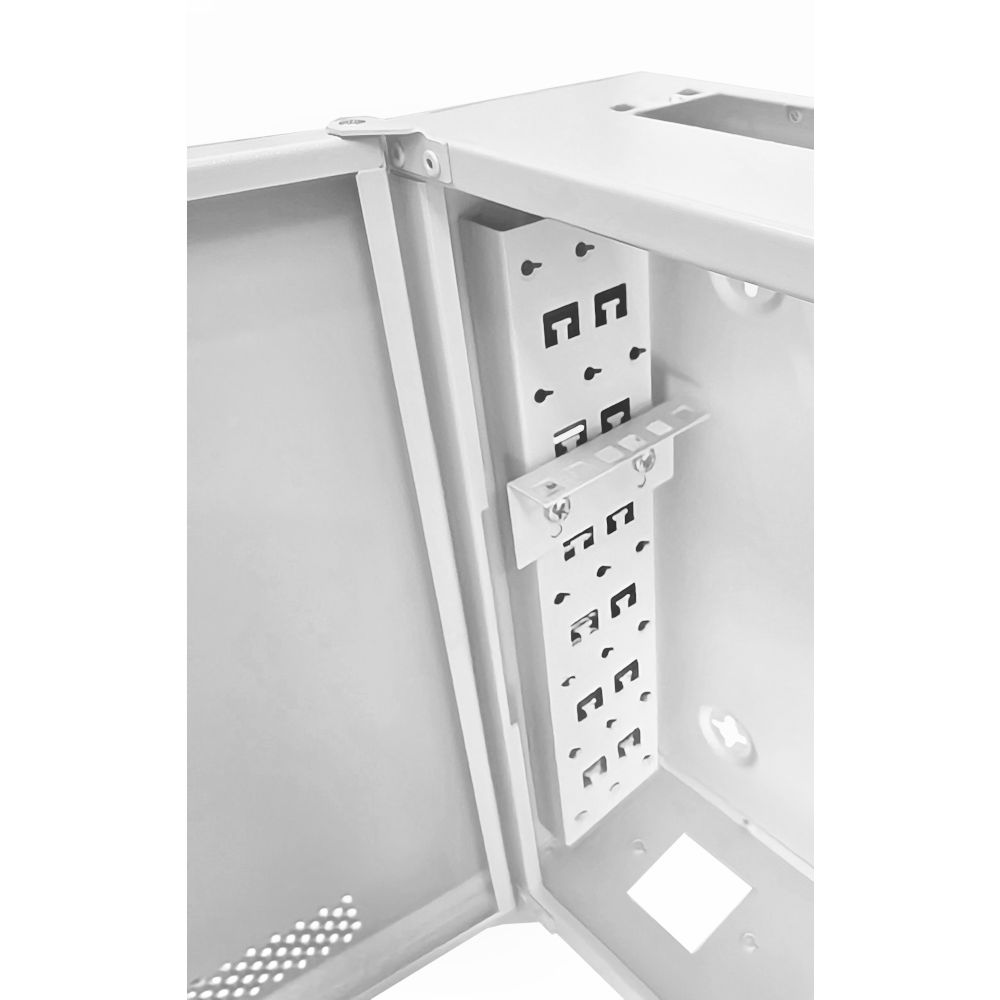 2U 19" Adjustable Low Profile Vertical Mount - Wall Mount Network / Server Cabinet 400 Style - White