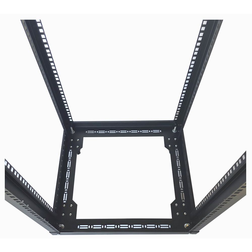 42U 19 Inch Heavy Duty 4 Post Open Frame Server & Network Rack – 500mm Deep – Black