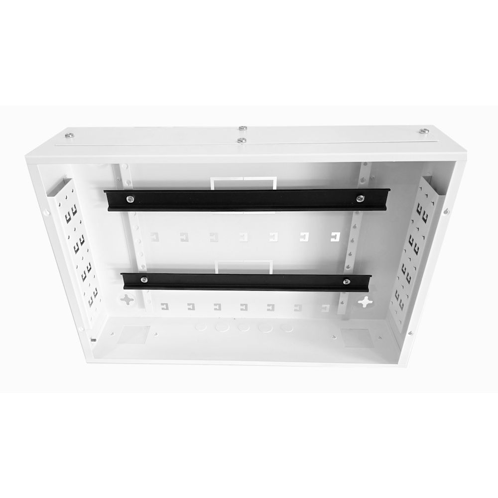Universal Adjustable Enclosure - 2x 22 Way Module Dins / 2u Wall Box-350 Style - White