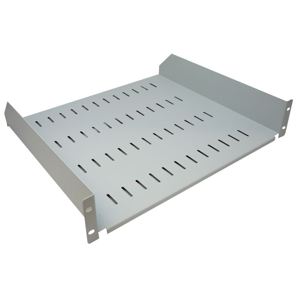 Ad Tek Products 2U Rack Mount Universal Modem Shelf Cantilever Shelf 400mm Deep Light Grey Ad