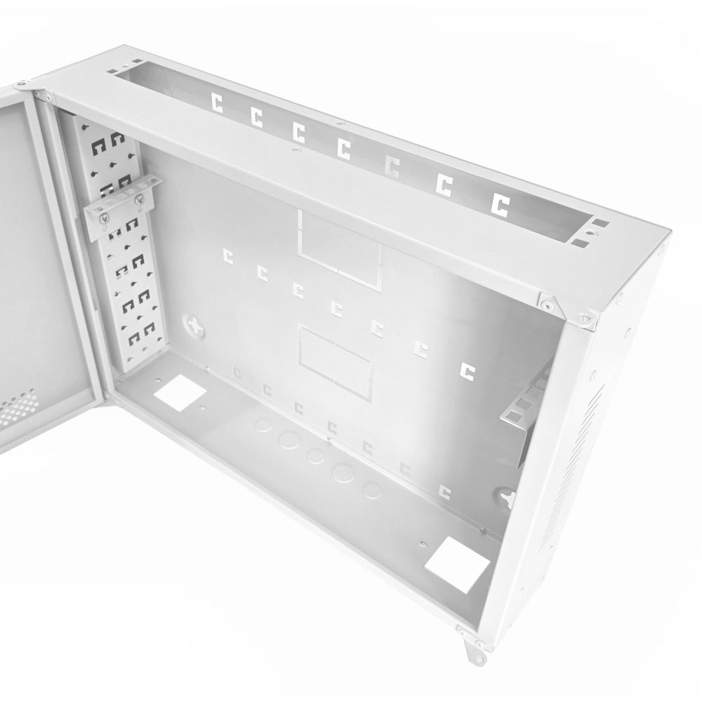 2U 19" Adjustable Low Profile Vertical Mount - Wall Mount Network / Server Cabinet 400 Style - White
