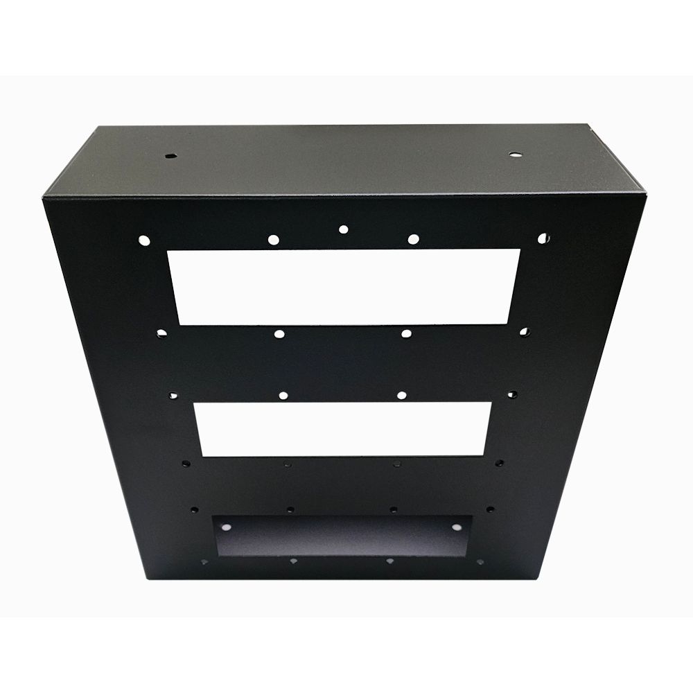 6u 10 inch Shallow Wall Mount Rack Box - 100mm Deep - Black