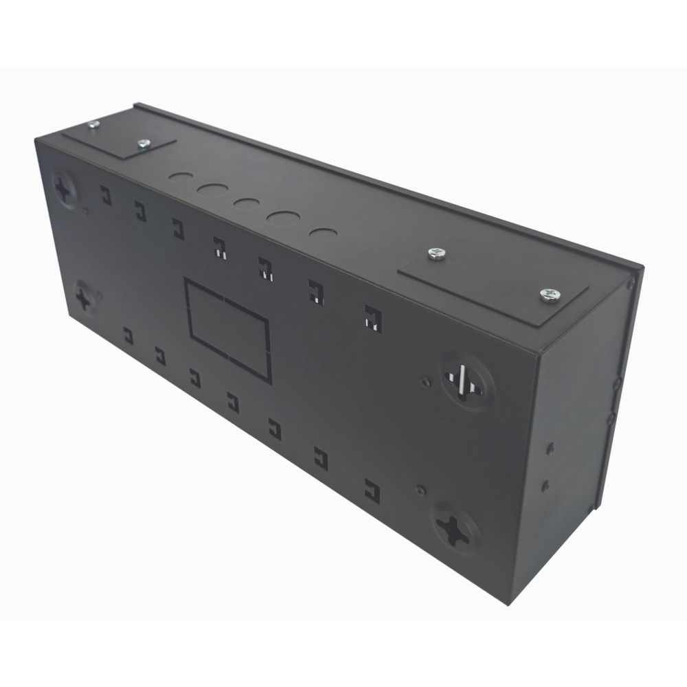 1x 22 Way Module Dins or 2u Wall Box-Universal Adjustable Enclosure - 200 Style - Black