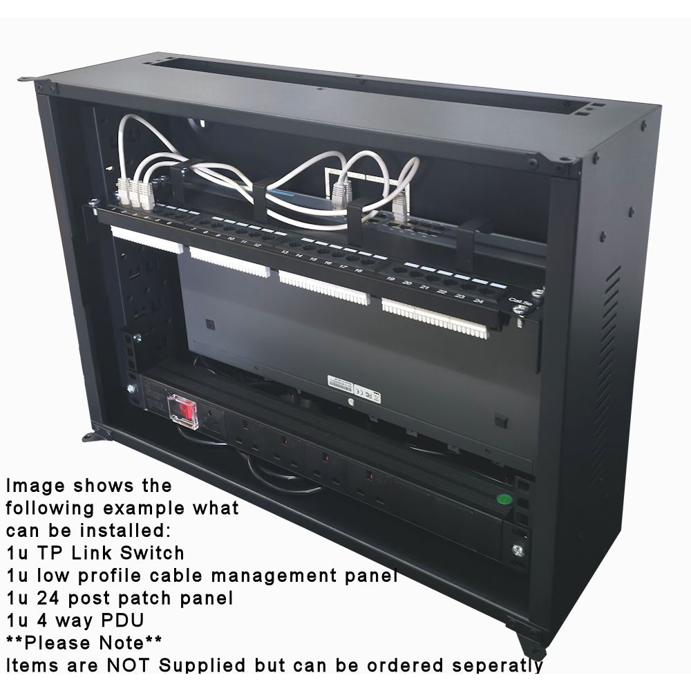 3U 19" Low Profile Vertical Mount - Wall Mount Network / Server Cabinet - 400mm Deep