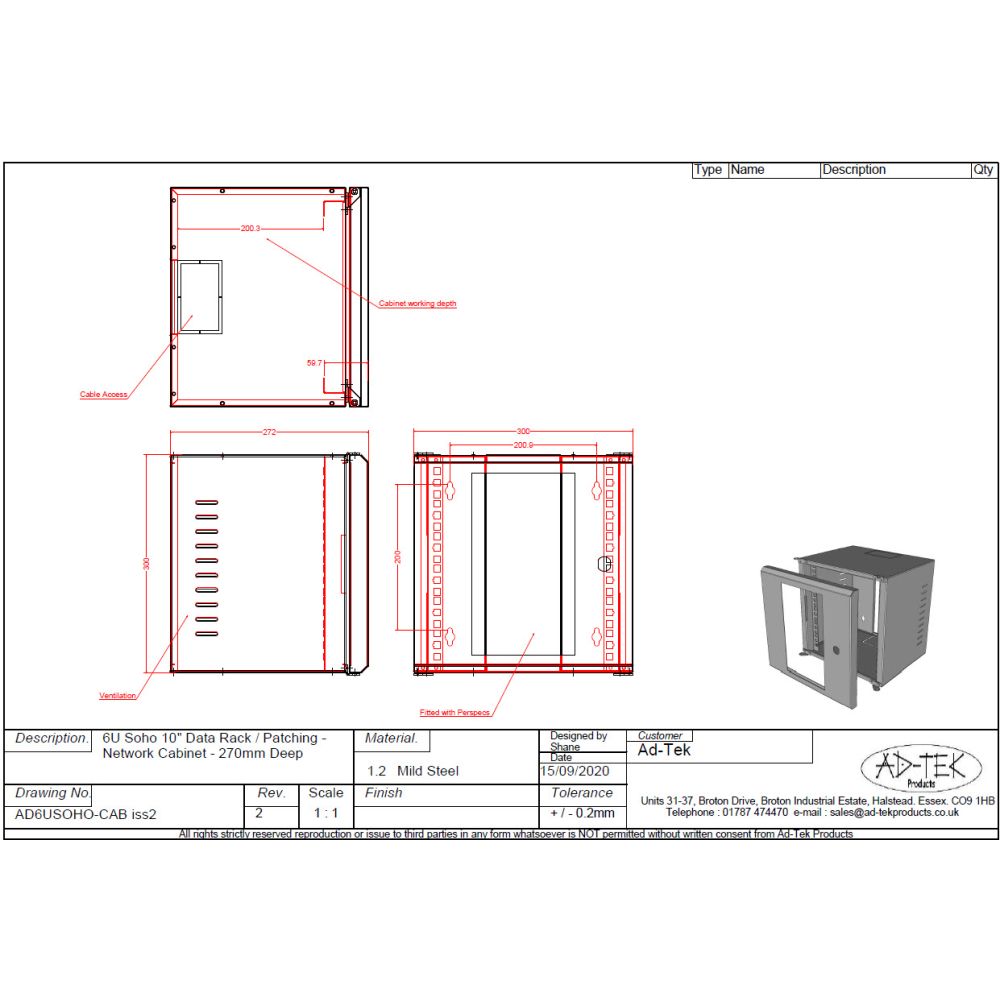 6U 10 inch SoHo Mini Data Rack Network Cabinet-White