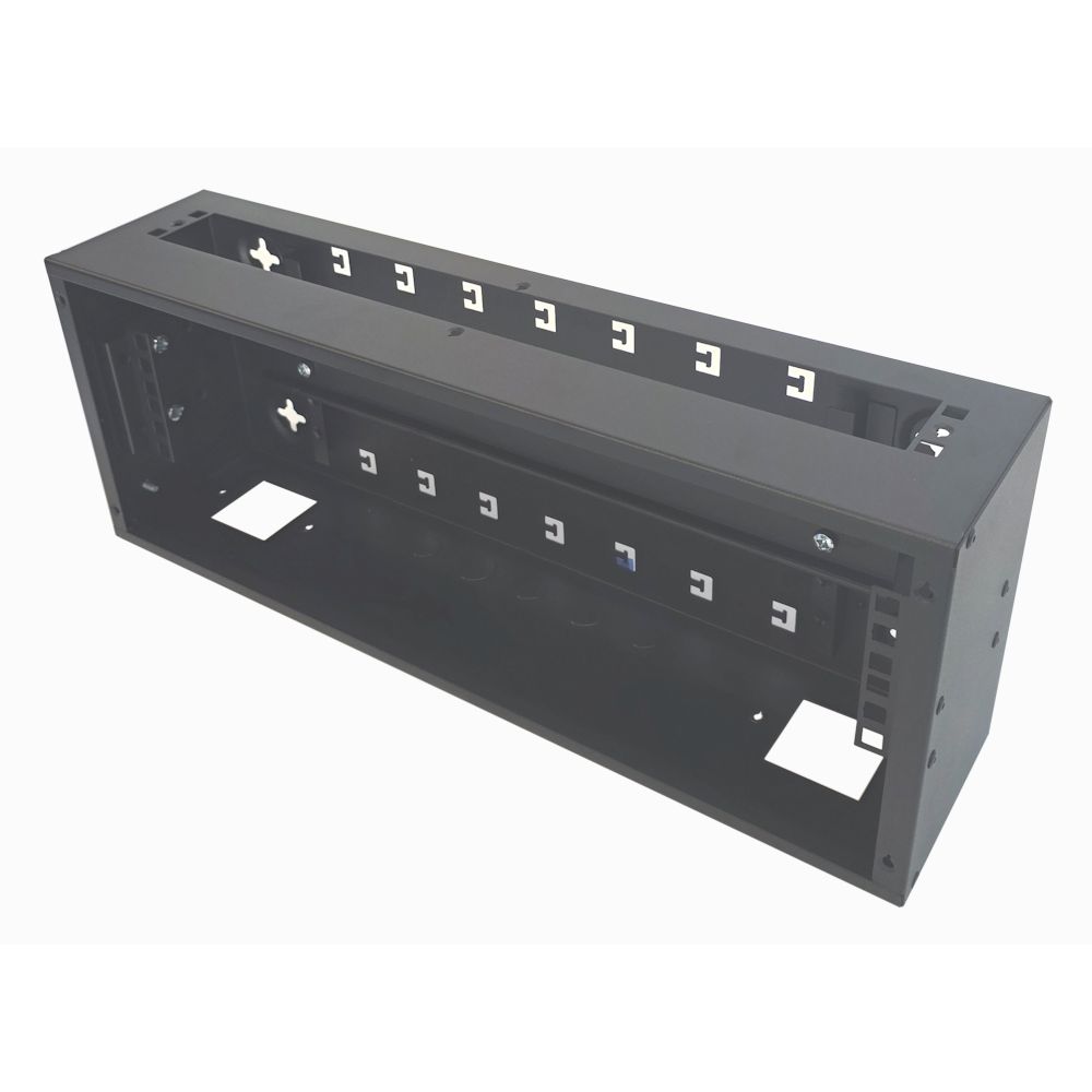 1x 22 Way Module Dins or 2u Wall Box-Universal Adjustable Enclosure - 200 Style - Black