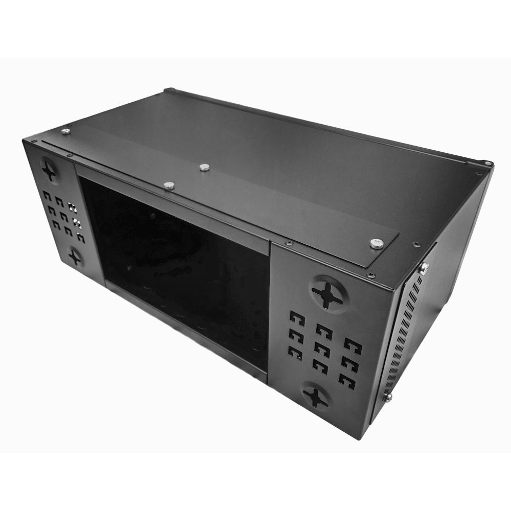 4U 19 inch Perforated Data Cabinet Rack / Patching Network Cabinet 300mm Deep Black