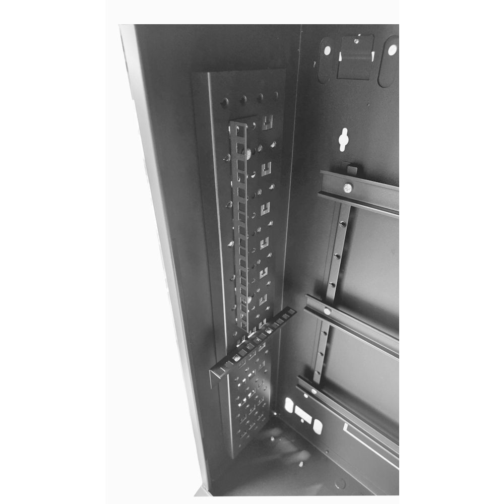 4U 19" Adjustable Low Profile Vertical Mount - Wall Mount Network / Server Cabinet 800mm Deep-Black