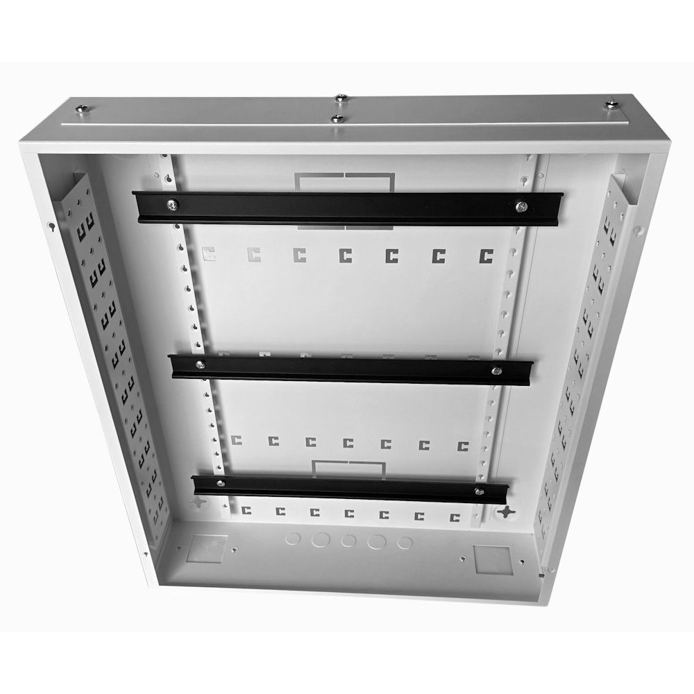 Universal Adjustable Enclosure - 3x 22 Way Module Dins / 2u Wall Box - 600 Style - Grey