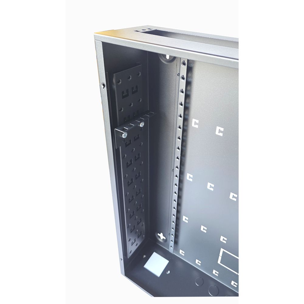 Universal Adjustable Enclosure - 3x 22 Way Module Dins / 2u Wall Box - 600 Style - Black