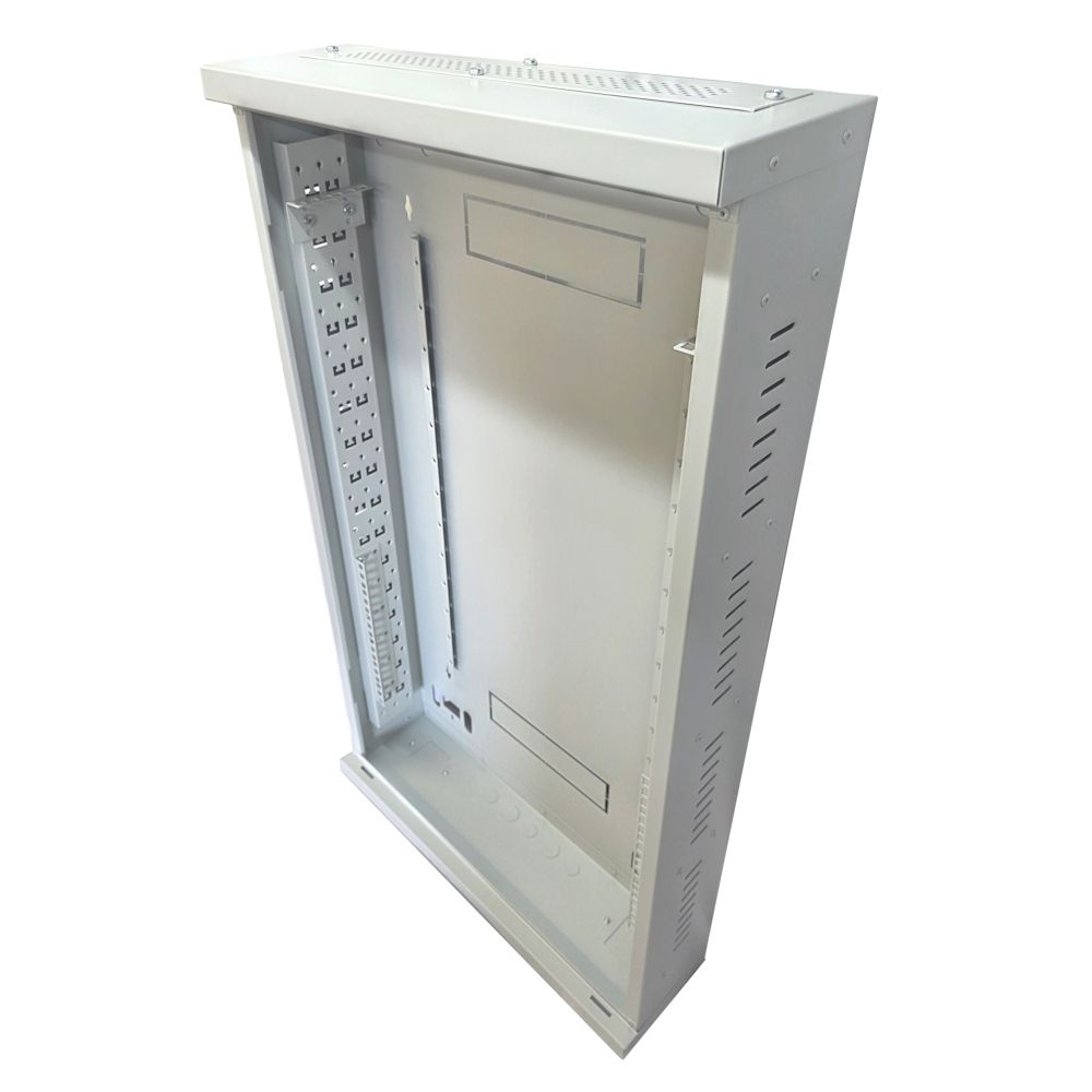 2u 19 inch or DIN Adjustable Vertical Mount / 3x 22 Way Module Dins Universal Wall Mount Enclosure-Wall Box-Cabinet - 1000 Style - Grey