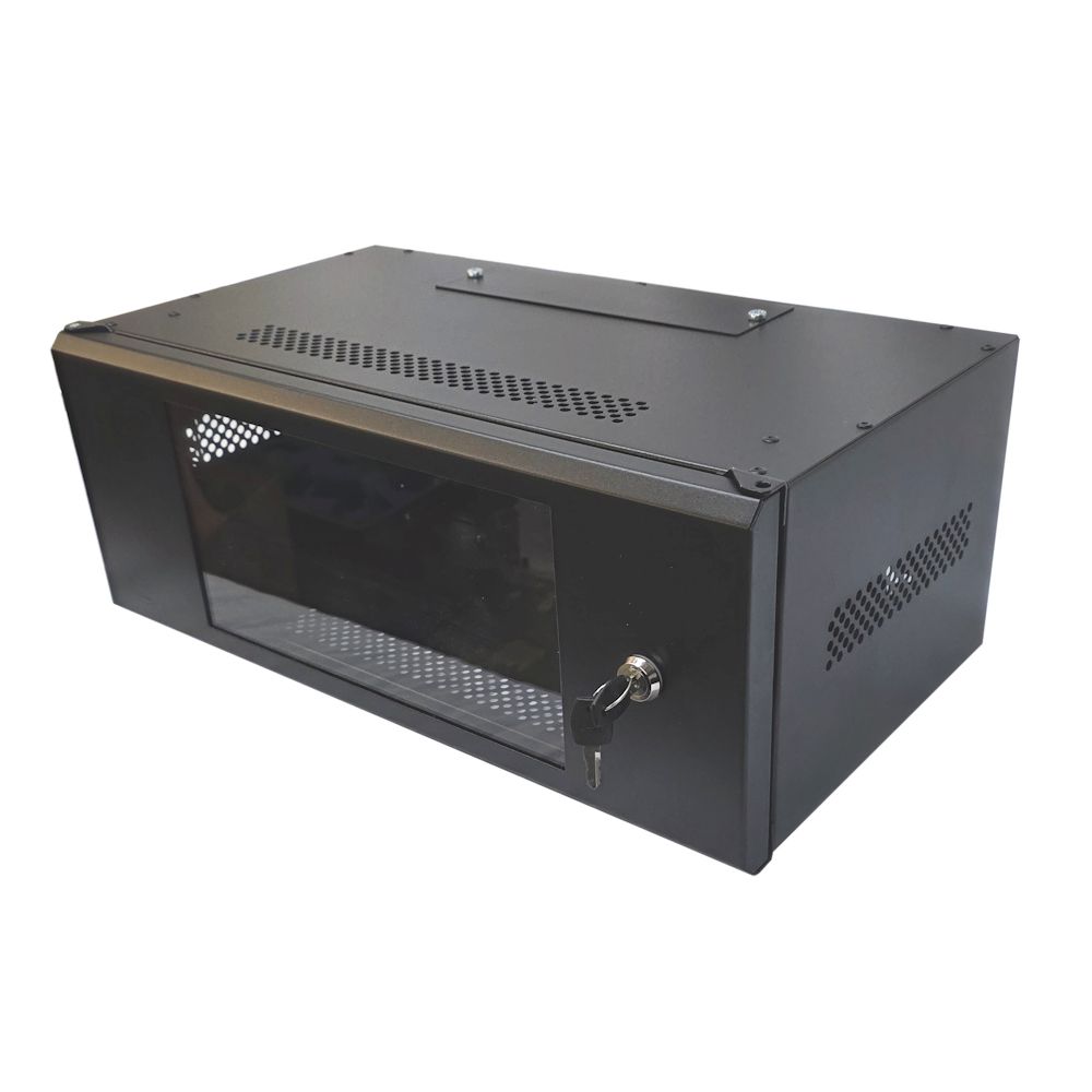 4U 19 inch Data Cabinet Rack / Patching Network Cabinet 300mm Deep Black