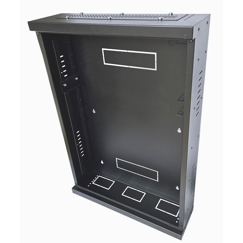 2U 19" Low Profile Vertical Mount - Wall Mount Network / Server  Cabinet 800mm Deep-Black