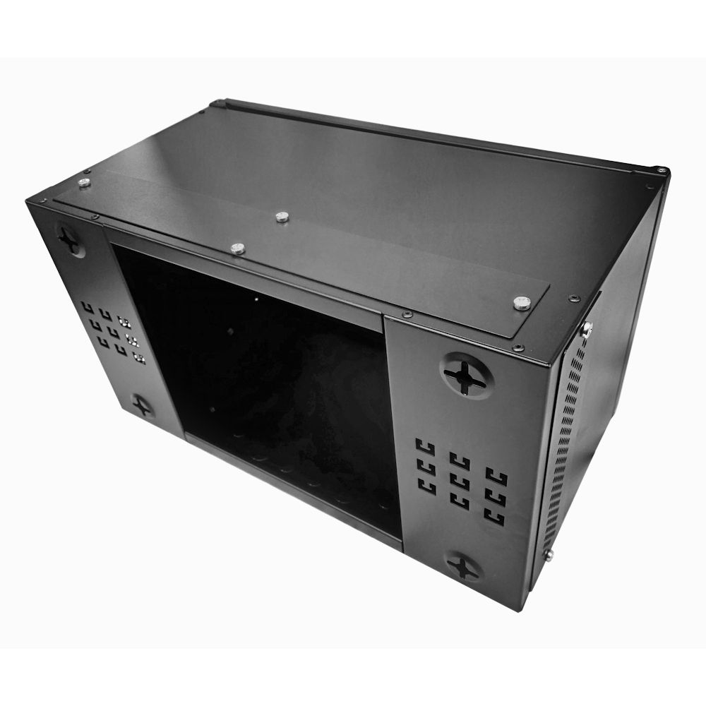6U 19 inch Perforated Data Cabinet Rack / Patching Network Cabinet 300mm Deep Black