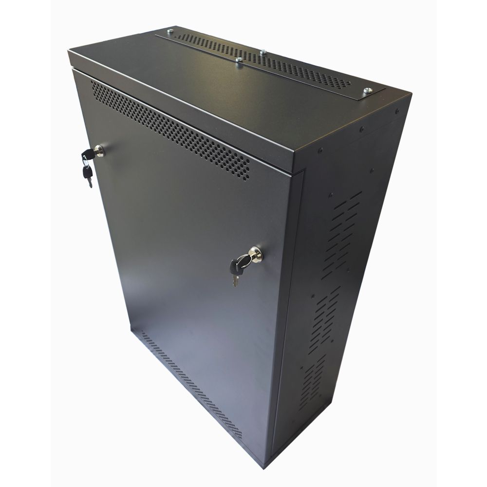 4U 19" Adjustable Low Profile Vertical Mount - Wall Mount Network / Server Cabinet 800mm Deep-Black