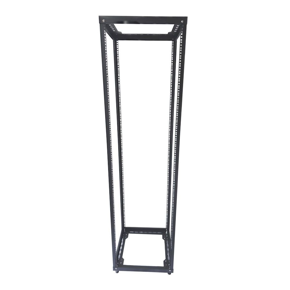 42U 19 Inch Heavy Duty 4 Post Open Frame Server & Network Rack – 500mm Deep – Black