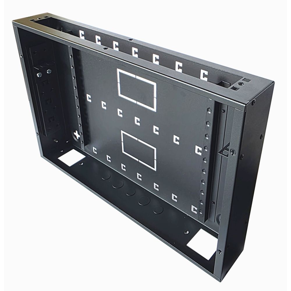 Universal 350 Style Cab - 2 way DIN  (2x 22 Module Dins) / 1u Wall Cabinet-350 Style - Black