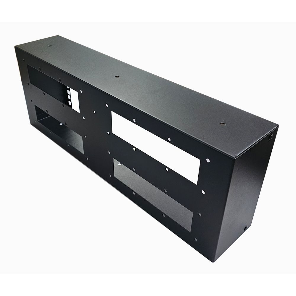 4u 19 inch Shallow Wall Mount Rack Box - 100mm Deep - Black