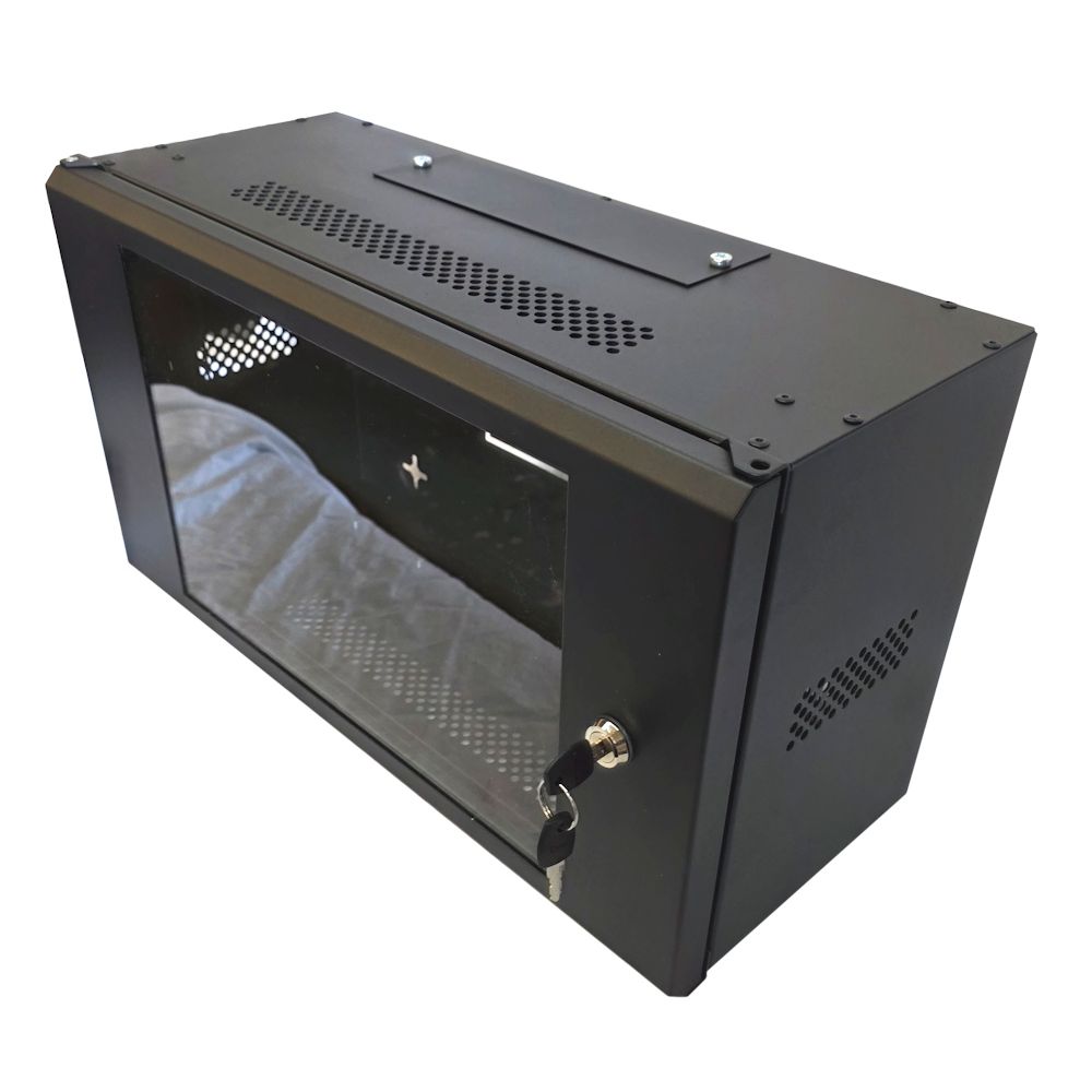 6U 19 inch Data Cabinet Rack / Patching Network Cabinet 225mm Deep Black