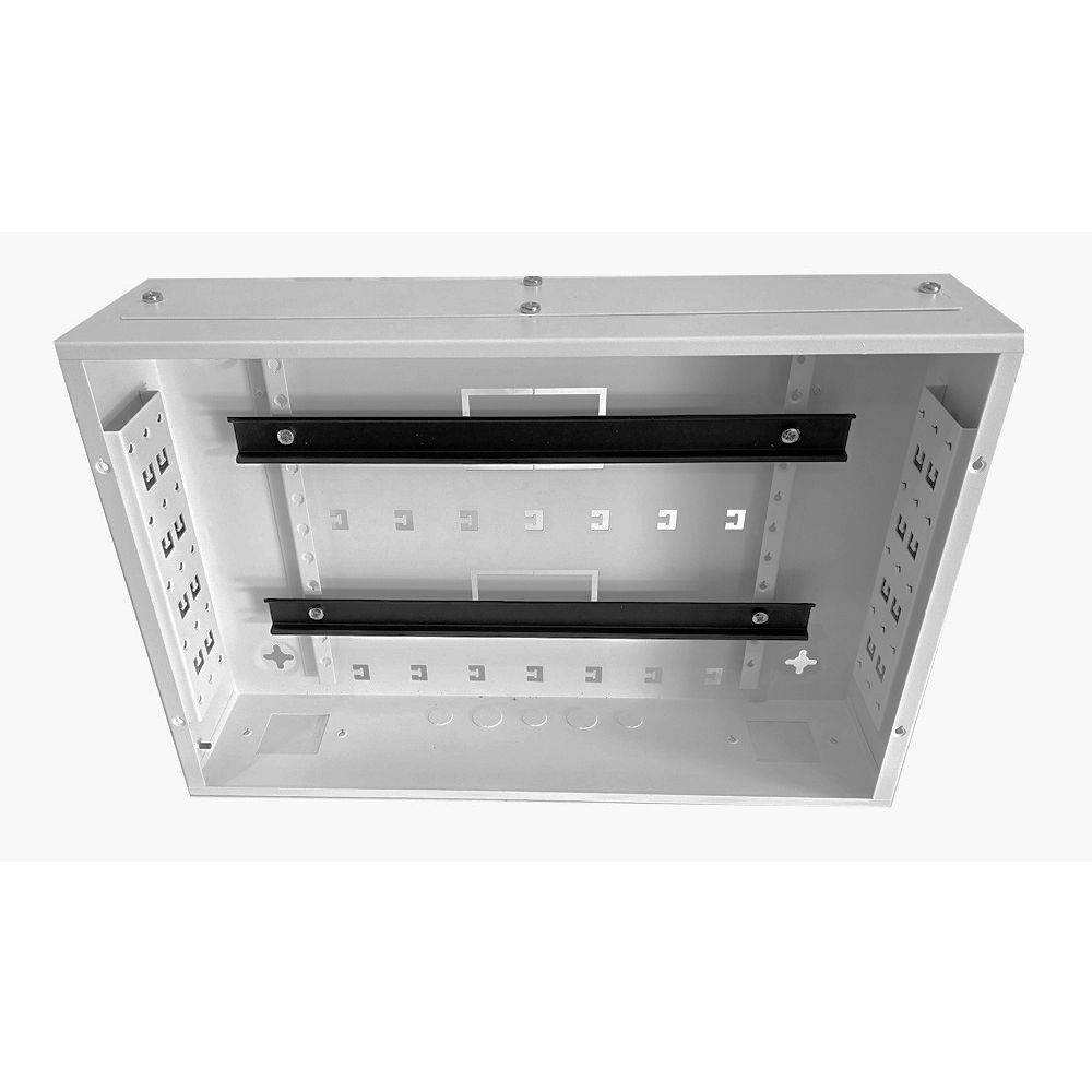 Universal Adjustable Enclosure - 2x 22 Way Module Dins / 2u Wall Box-350 Style - Grey