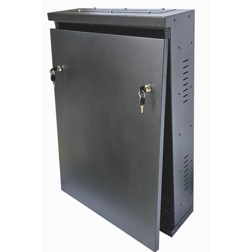 2U 19" Low Profile Vertical Mount - Wall Mount Network / Server  Cabinet 800mm Deep-Black