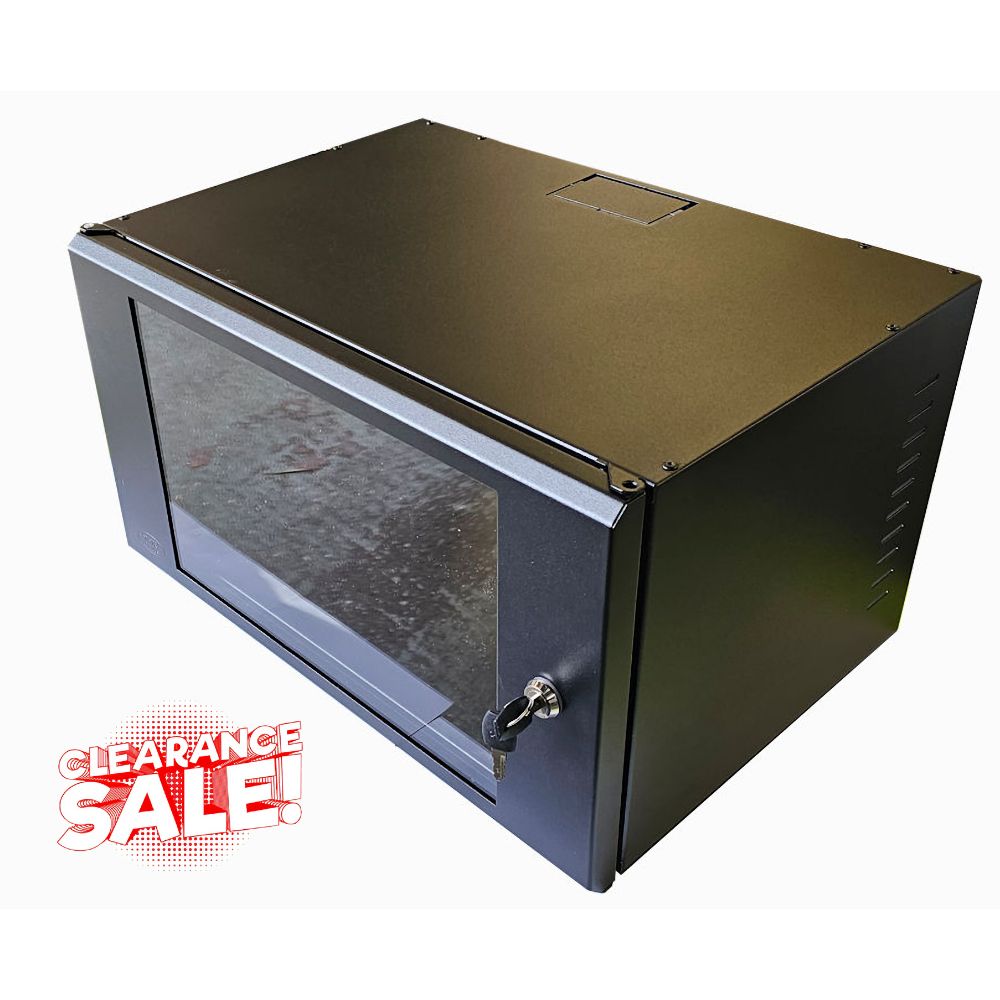 6U 19 inch Data Cabinet Rack / Patching Network Cabinet 375mm Deep Black
