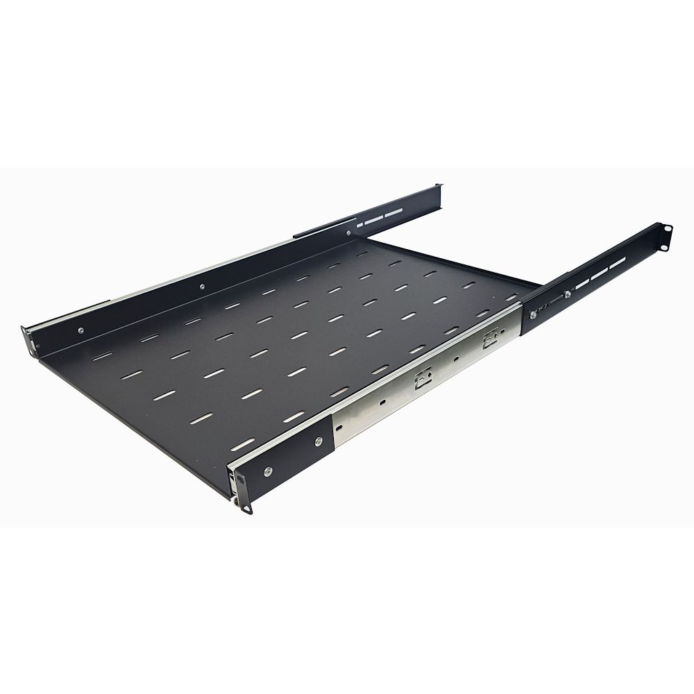 1U 19 inch 400/600 Sliding shelf extenders-300mm - Black