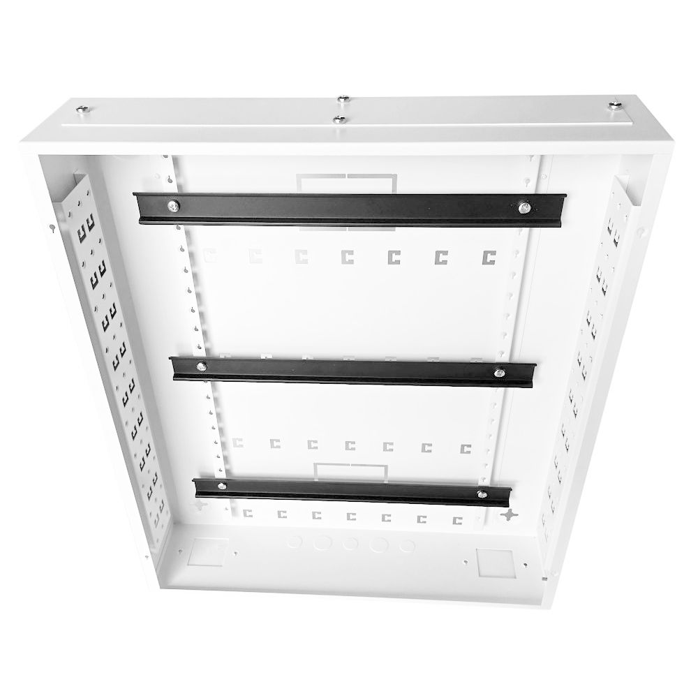 Universal Adjustable Enclosure - 3x 22 Way Module Dins / 2u Wall Box - 600 Style - White
