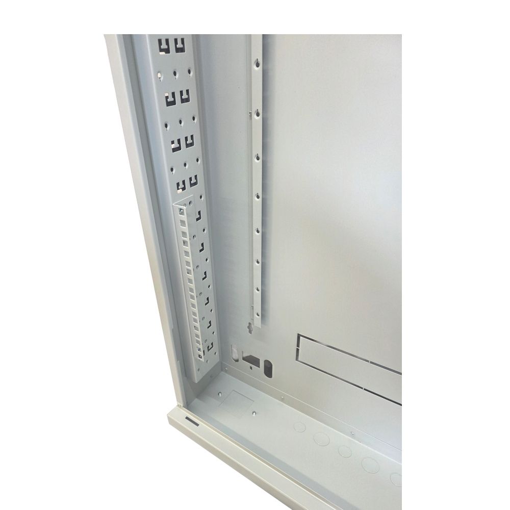 2u 19 inch or DIN Adjustable Vertical Mount / 3x 22 Way Module Dins Universal Wall Mount Enclosure-Wall Box-Cabinet - 1000 Style - Grey