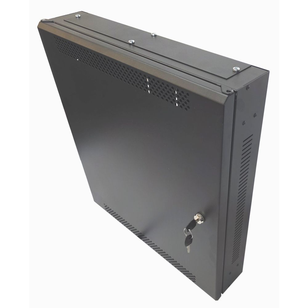 1U 19" Low Profile Vertical Mount - Wall Mount Network / Server Cabinet 600mm Deep - Black