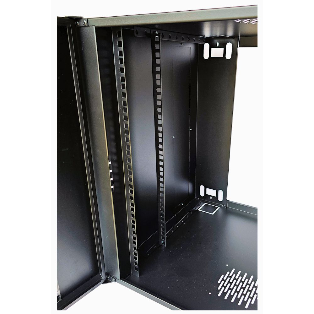 12U 19 inch Data Rack - Network - Server Cabinet Fixed Front and Adjustable Rear 19 inch Rails 500mm Deep - Black